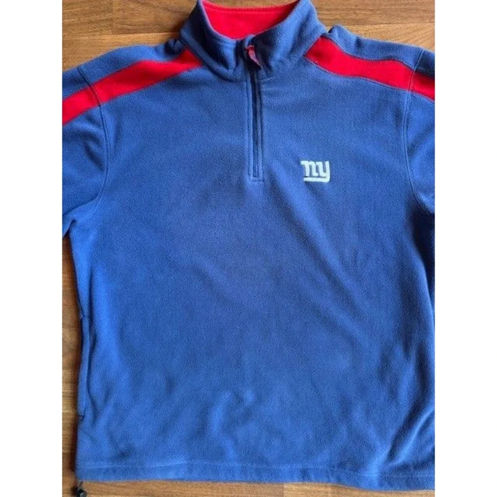 New York Giants 1/4 Zip Fleece Pullover Sweatshirt Shirt NFL Team Apparel XL XXL